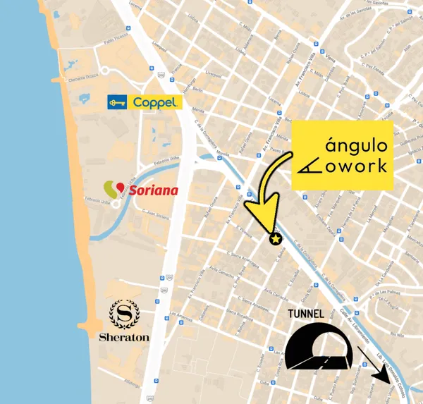 ubicación en un mapa ilustrado